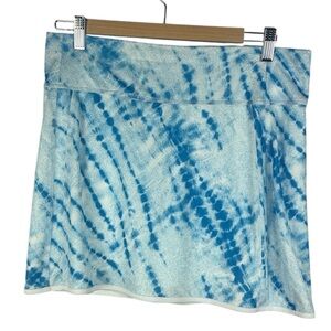 Callaway Golf Activewear Light Blue & White Tie Dye Print Back Pockets Med Skort